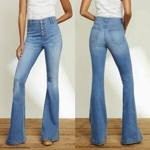 NWT Veronica Beard Sheridan Bell Bottom High Rise Light Wash Flare Jeans 28